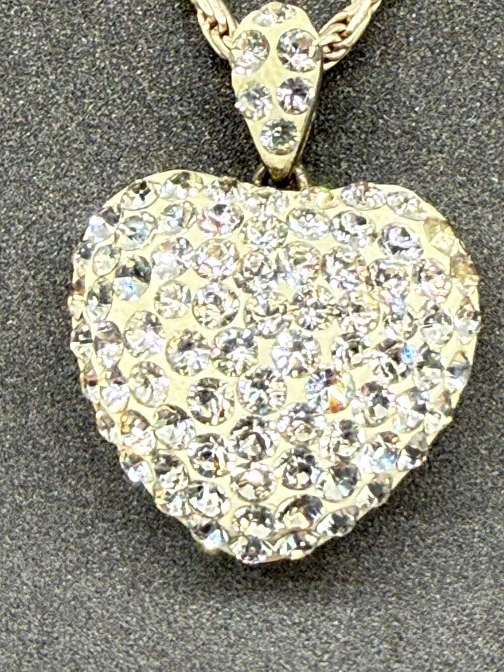 Karizia Italy 925 Silver Rope Chain & Pave Heart Pendant Set 7.4g 16” Necklace - Picture 14 of 16